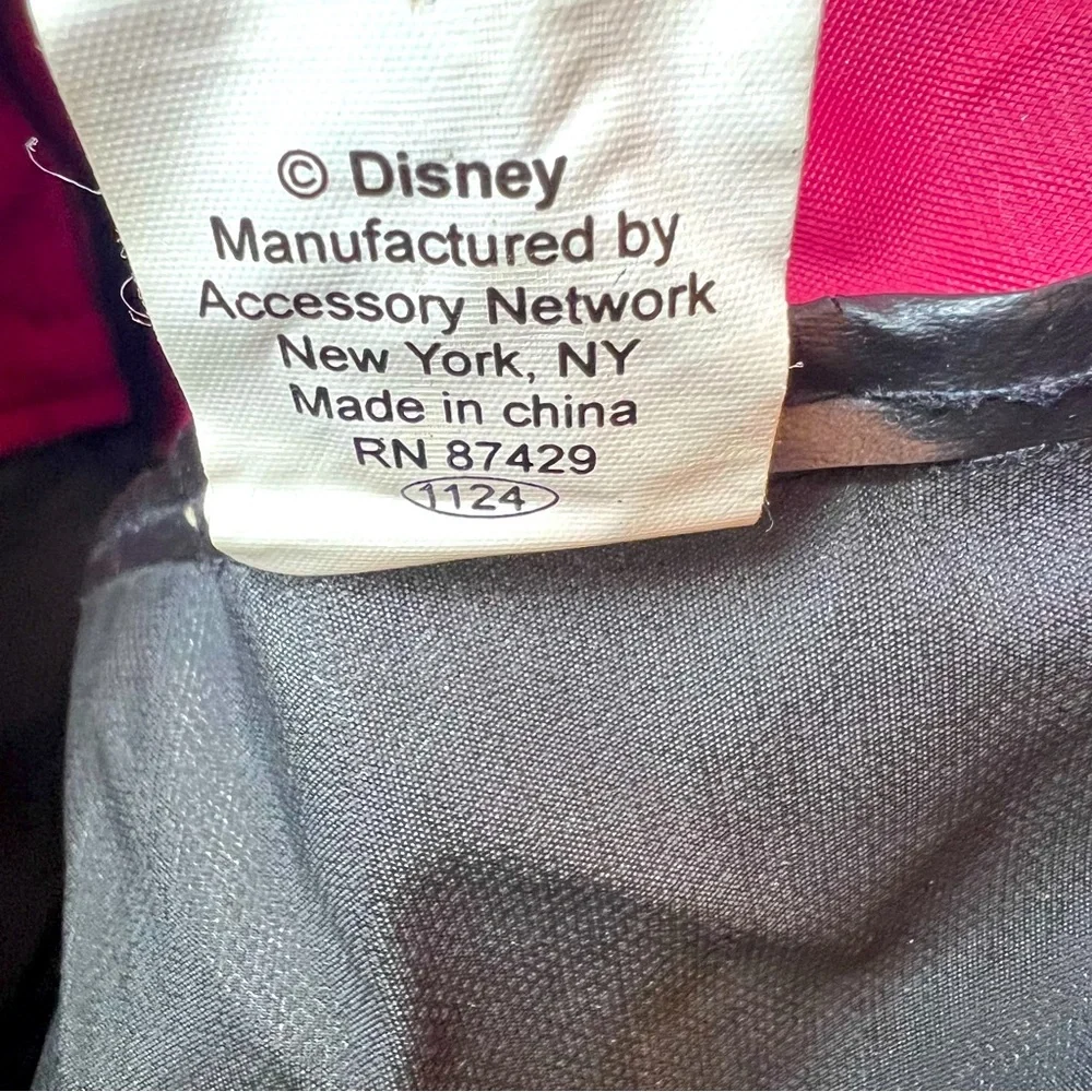 Vintage Rare Red and Black Disney MickeyMouse Drawstring Backpack with 2 Patches
